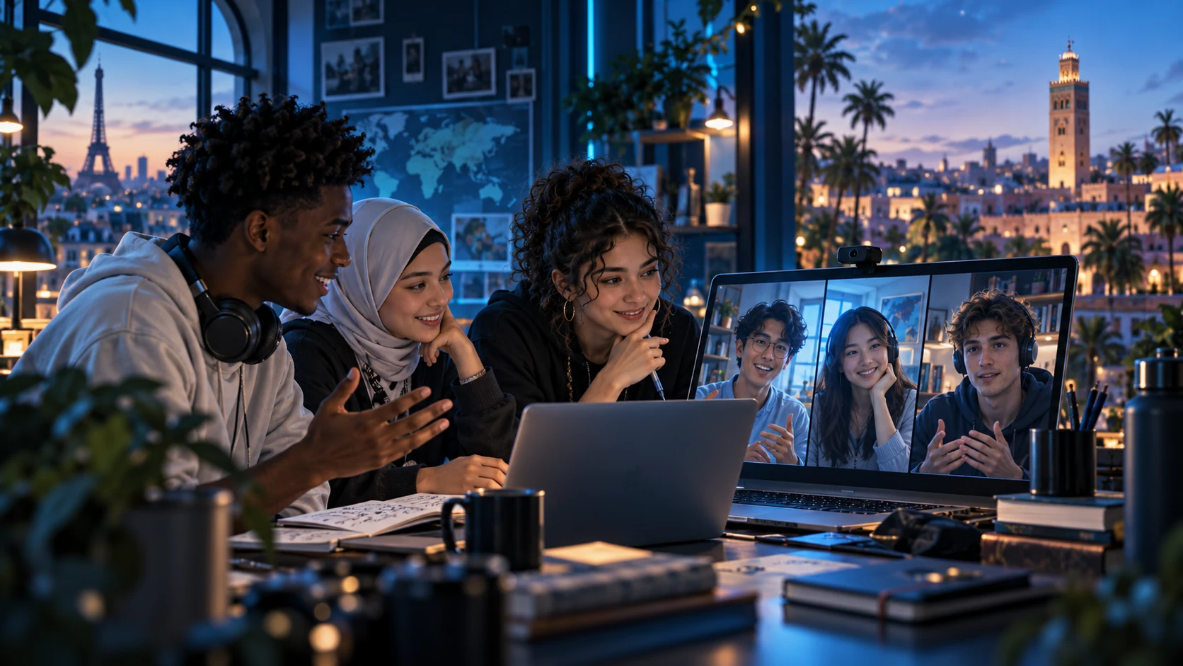 Échange entre participants autour d’un travail en cours